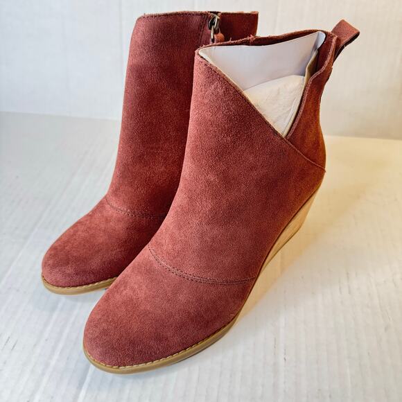 Toms Sutton Wedge Boot - Chestnut Suede NEW Size 10 - Picture 5 of 13